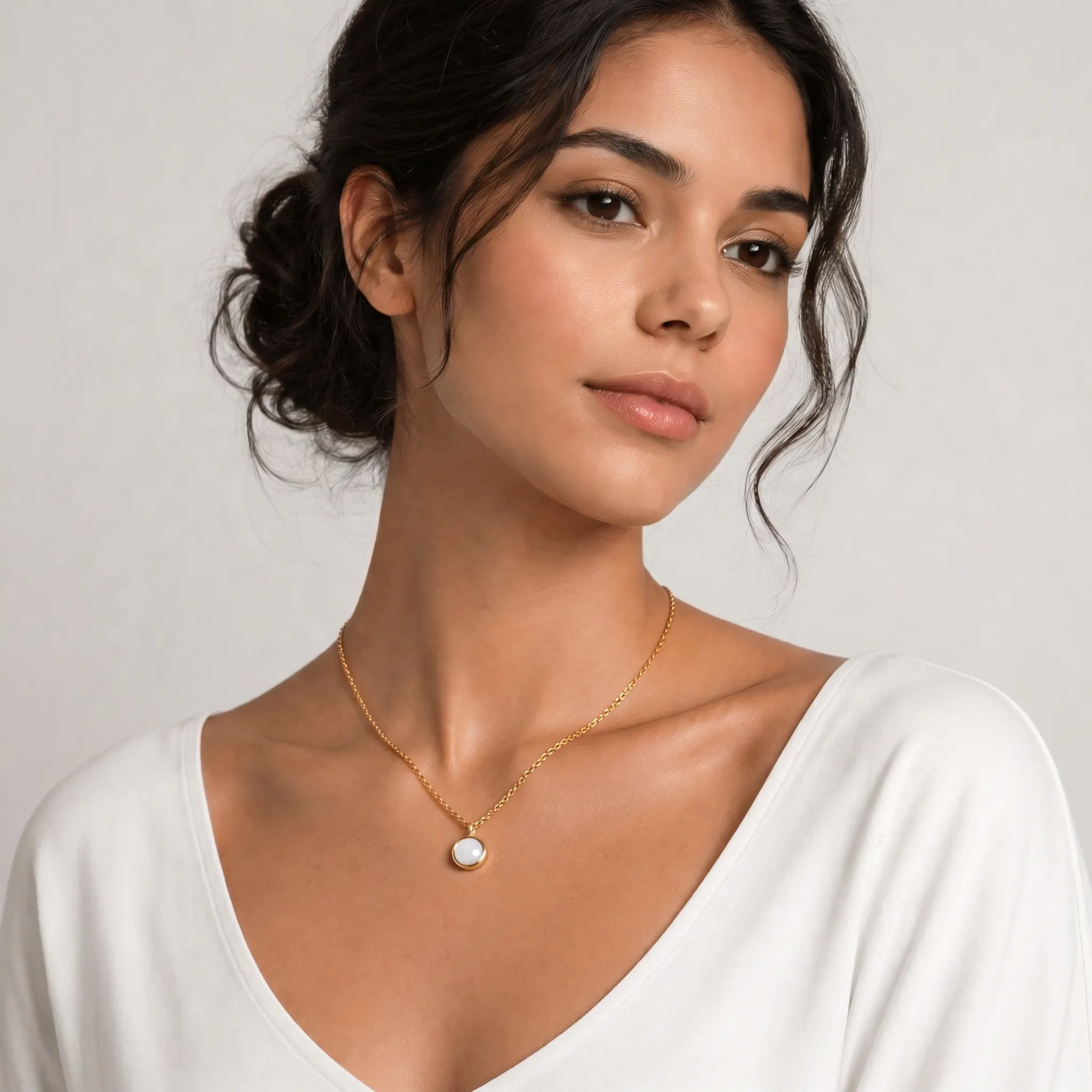 Bild von Gold Mother-of-Perle Anhanger Kette Hero als visuelle Referenz fur Kette.