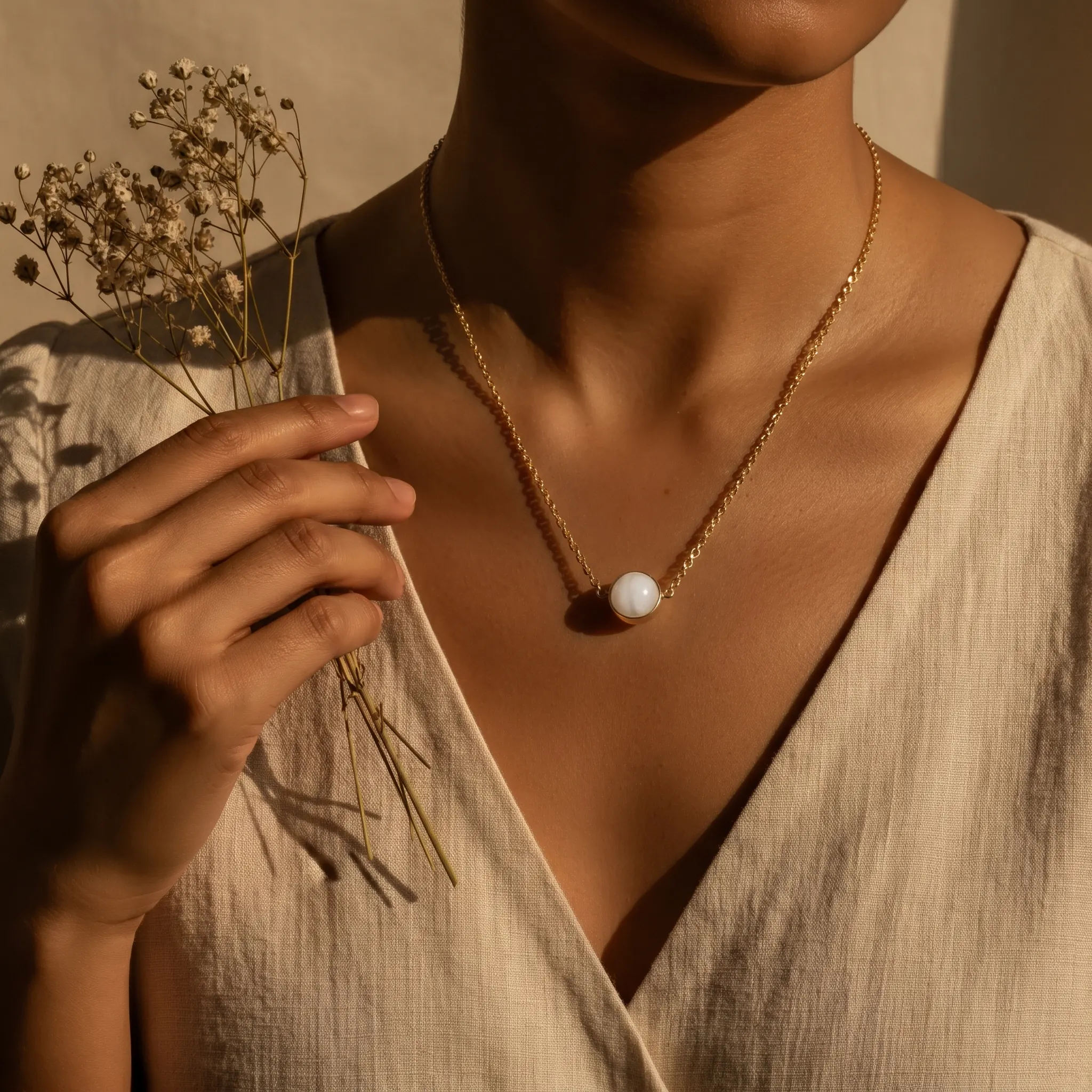 Bild von Single Perle Gold Kette als visuelle Referenz fur Kette.